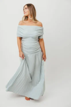 Hot Worth Collective The Lennox Maxi Dress in Dusty Blue