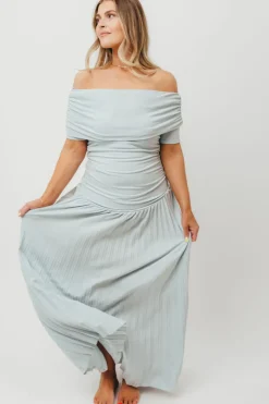 Hot Worth Collective The Lennox Maxi Dress in Dusty Blue