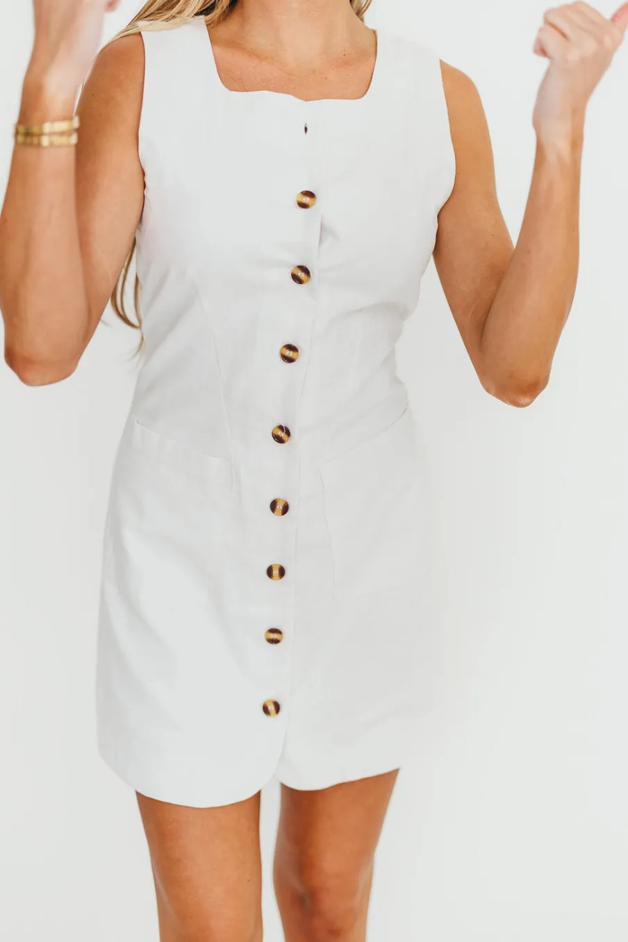Clearance Worth Collective Tinley Button Dress in White