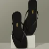 Online Worth Collective Tkees Square Toe Flip Flop Sandal in Black