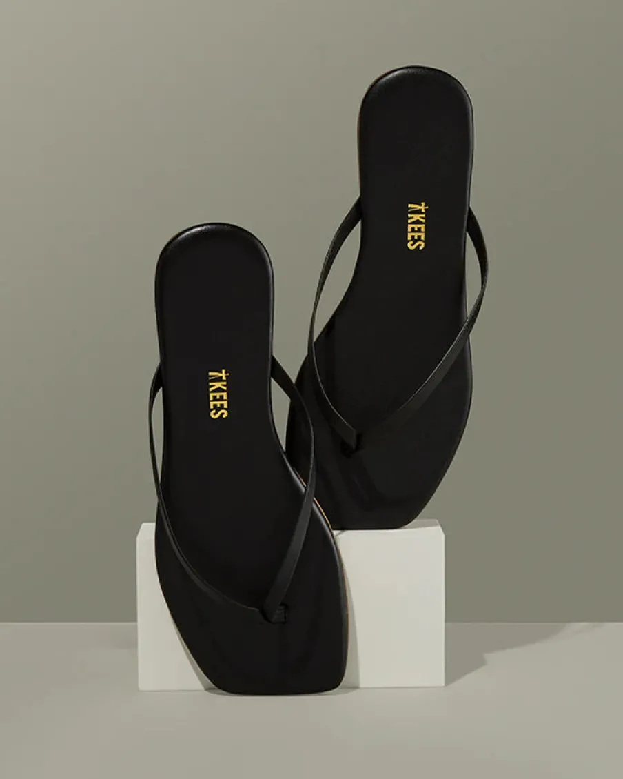 Online Worth Collective Tkees Square Toe Flip Flop Sandal in Black