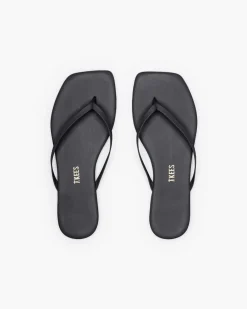 Online Worth Collective Tkees Square Toe Flip Flop Sandal in Black