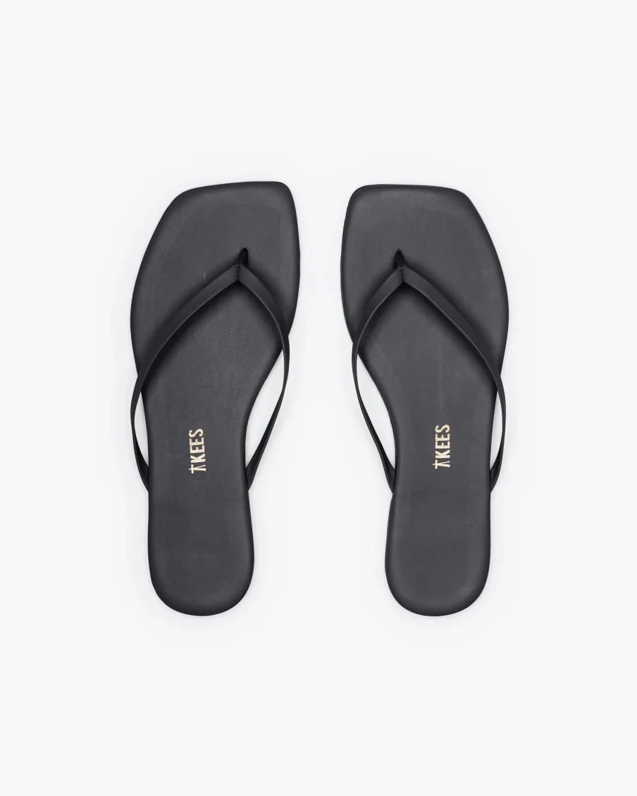 Online Worth Collective Tkees Square Toe Flip Flop Sandal in Black