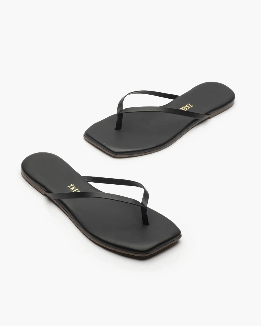 Online Worth Collective Tkees Square Toe Flip Flop Sandal in Black