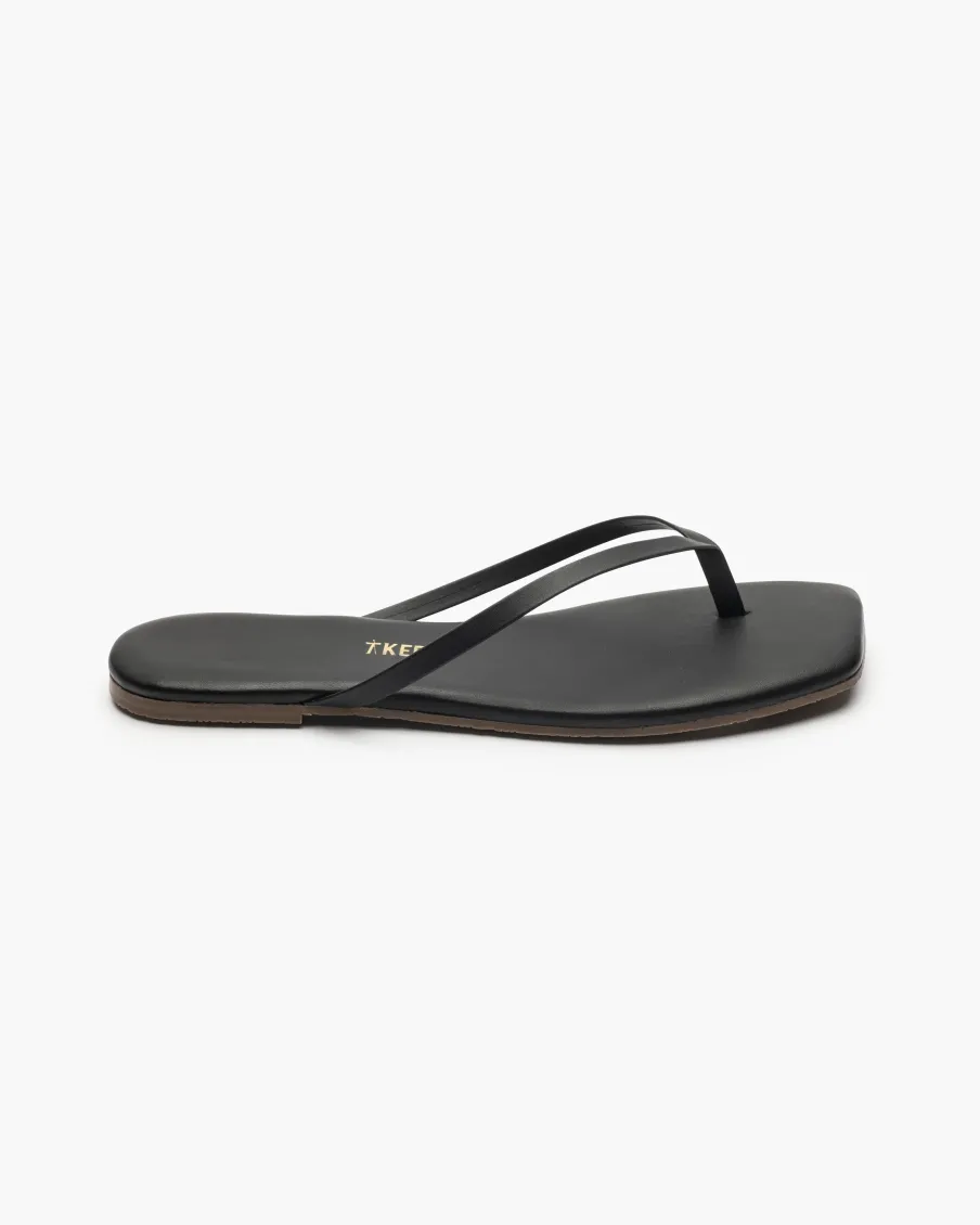 Online Worth Collective Tkees Square Toe Flip Flop Sandal in Black