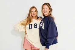 Clearance Worth Collective USA 100% Cotton Terry Pullover in Navy