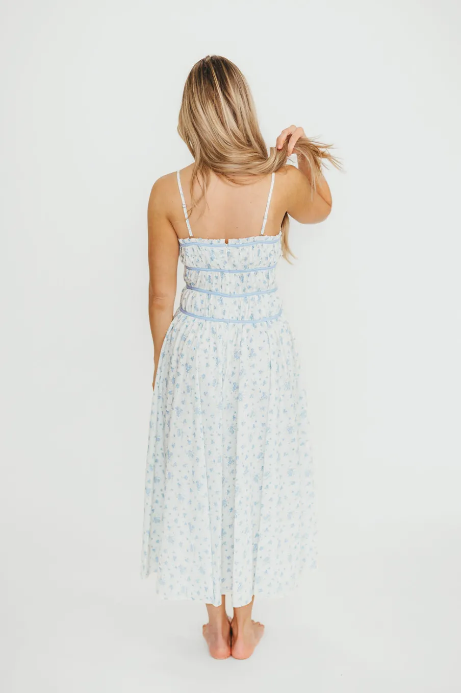 Hot Worth Collective Vanessa Midi Dress in Blue