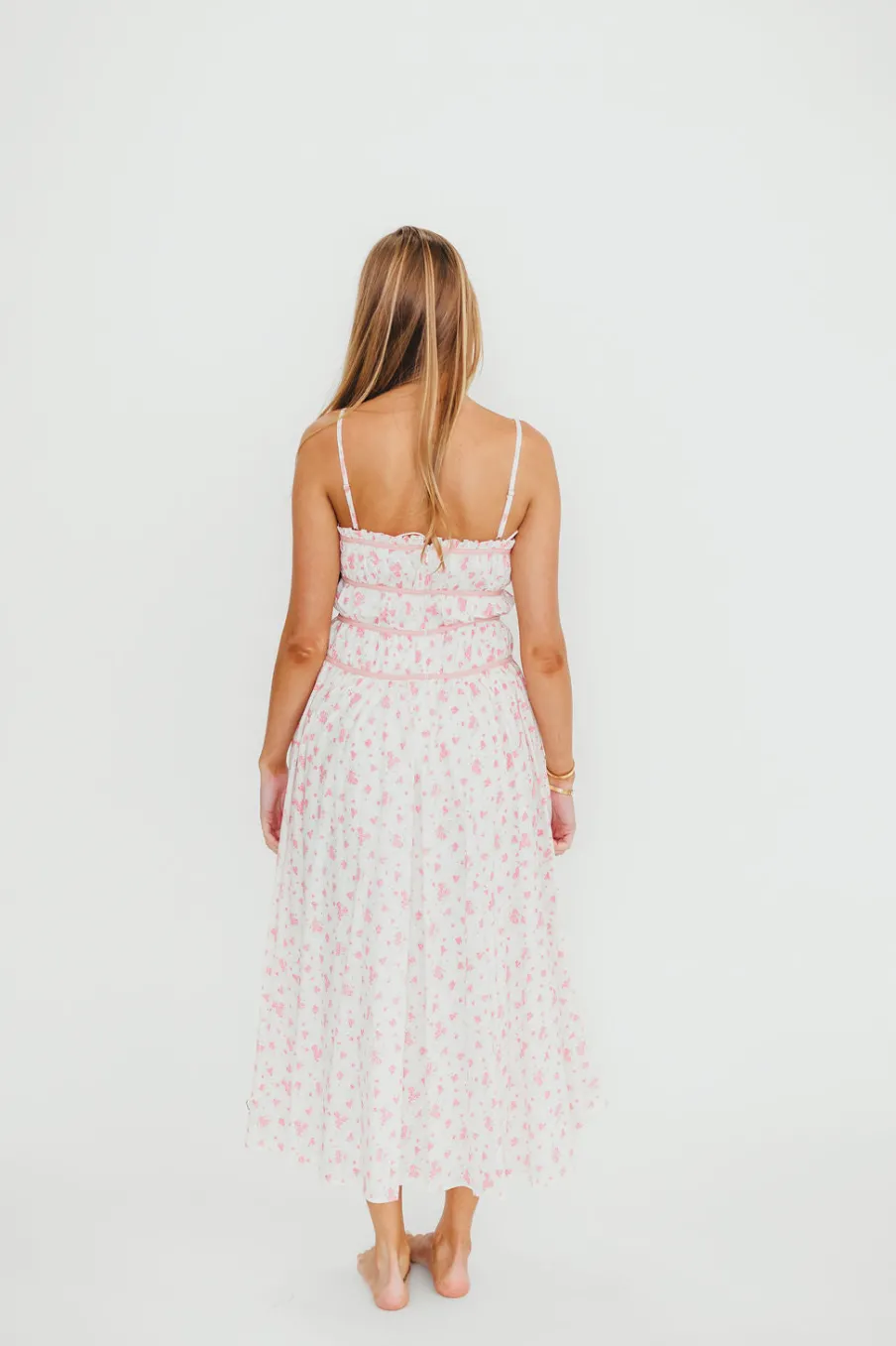 Best Worth Collective Vanessa Midi Dress in Pink