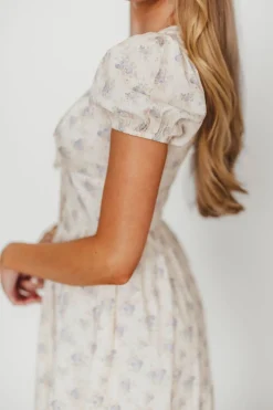 Outlet Worth Collective Veronica Mini Dress in Cream/Lilac Floral