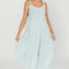 Online Worth Collective Vivienne Maxi Sundress in Ivory/Blue Floral
