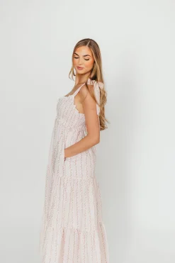 Discount Worth Collective Vivienne Maxi Sundress in Ivory/Pink Floral