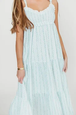 Online Worth Collective Vivienne Maxi Sundress in Ivory/Blue Floral