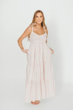 Discount Worth Collective Vivienne Maxi Sundress in Ivory/Pink Floral