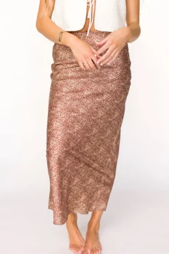Best Worth Collective Wild Side Leopard Skirt in Taupe