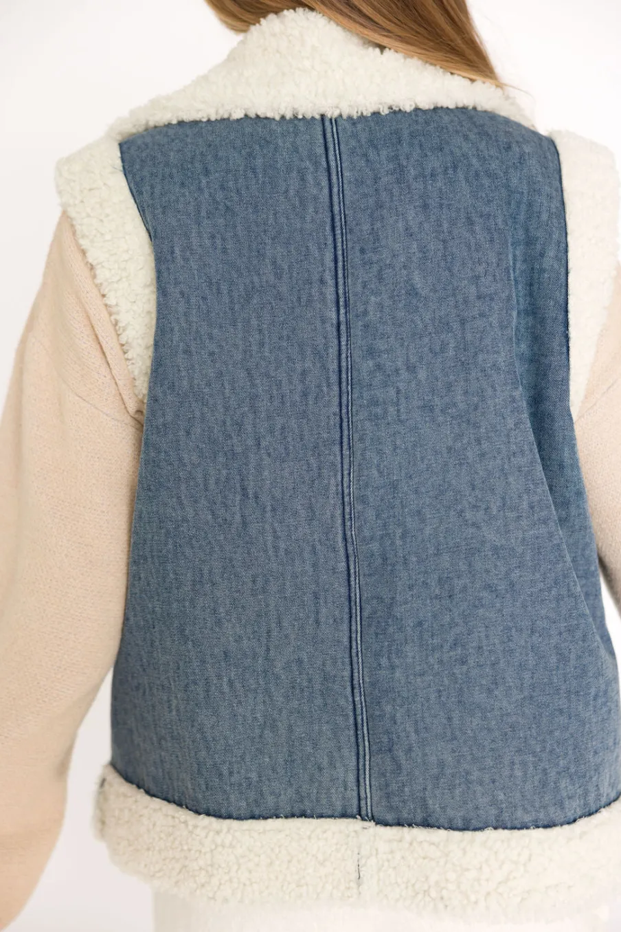 Clearance Worth Collective Willa Sherpa Denim Vest