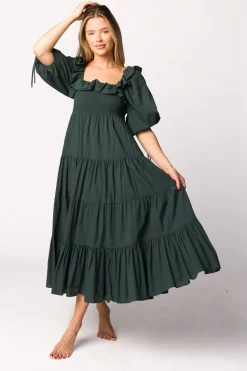Discount Worth Collective Willow Maxi Dress in Emerald Green - Bump Friendly