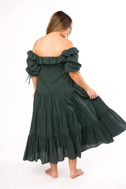 Discount Worth Collective Willow Maxi Dress in Emerald Green - Bump Friendly