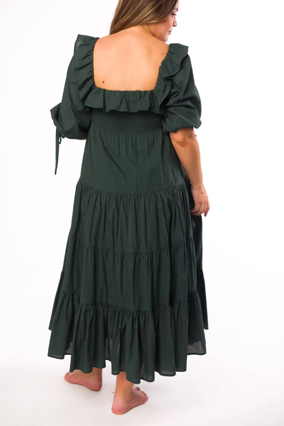 Discount Worth Collective Willow Maxi Dress in Emerald Green - Bump Friendly