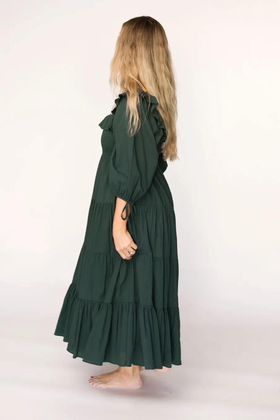 Discount Worth Collective Willow Maxi Dress in Emerald Green - Bump Friendly