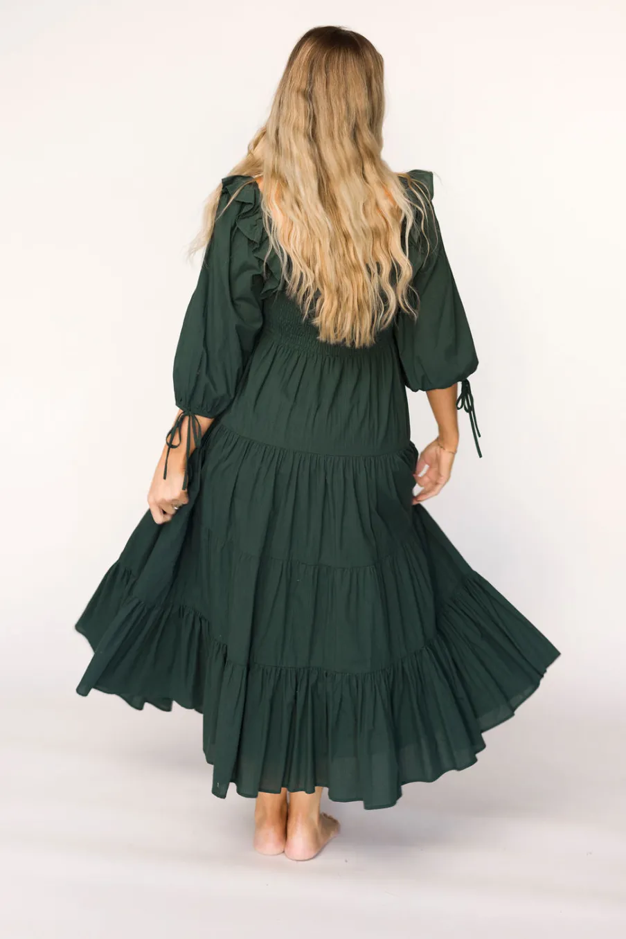 Discount Worth Collective Willow Maxi Dress in Emerald Green - Bump Friendly