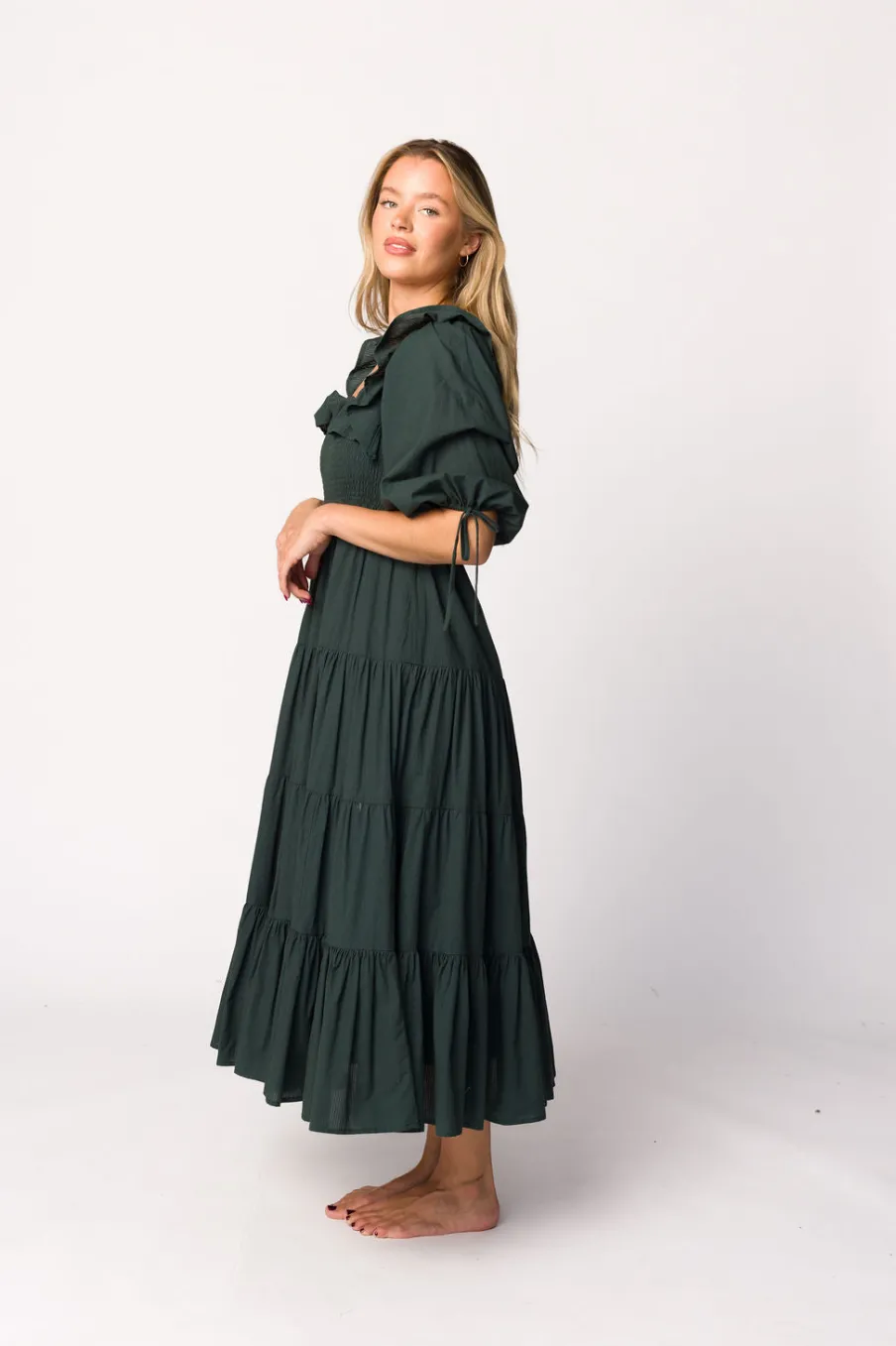 Discount Worth Collective Willow Maxi Dress in Emerald Green - Bump Friendly