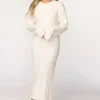 Online Worth Collective Winslet Cable Knit Maxi Dress in Cream (Almost Sold Out)