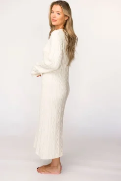 Online Worth Collective Winslet Cable Knit Maxi Dress in Cream (Almost Sold Out)