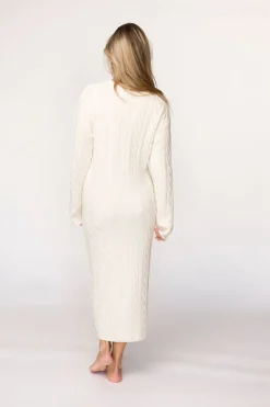 Online Worth Collective Winslet Cable Knit Maxi Dress in Cream (Almost Sold Out)
