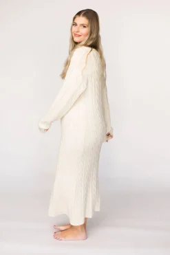 Online Worth Collective Winslet Cable Knit Maxi Dress in Cream (Almost Sold Out)