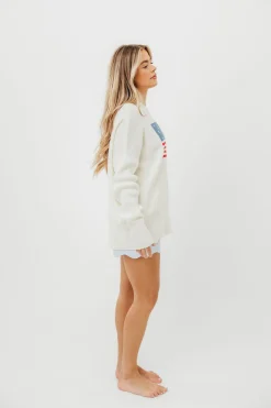 Online Worth Collective American Honey Sweater in White