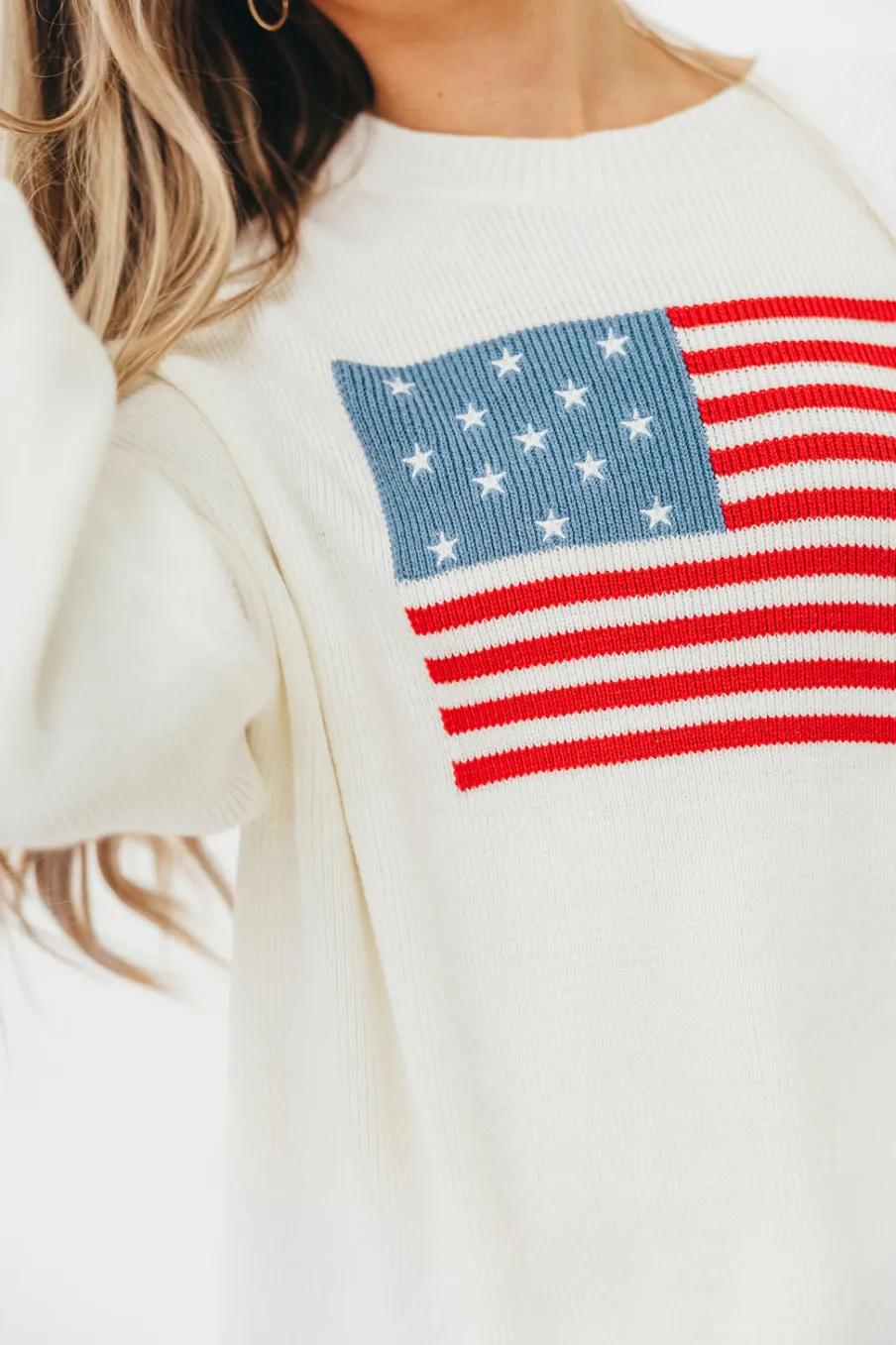 Online Worth Collective American Honey Sweater in White
