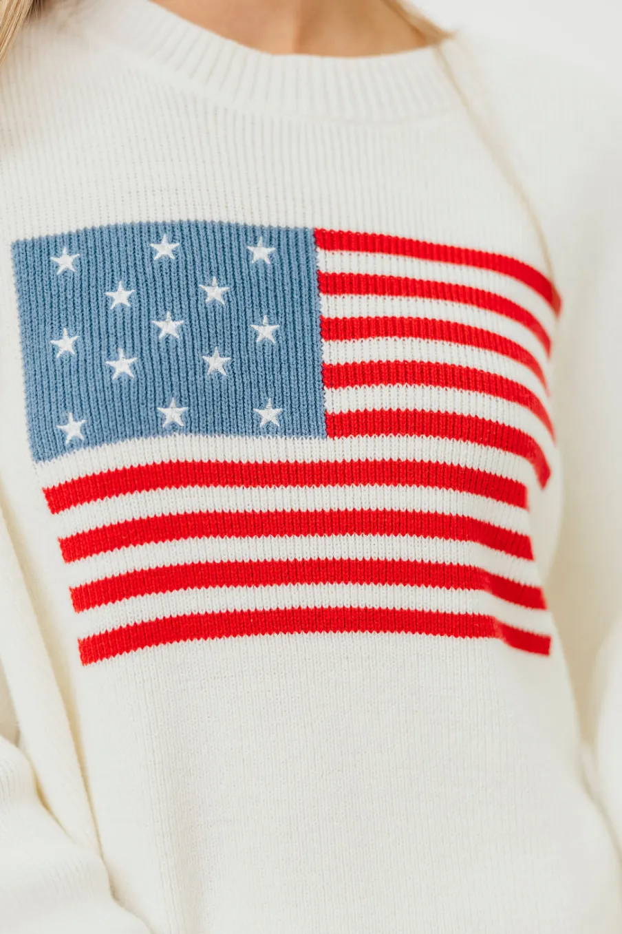 Online Worth Collective American Honey Sweater in White