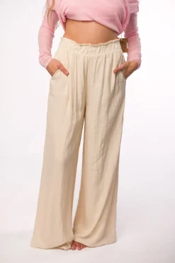 Discount Worth Collective Zahara Wide Leg Pants in Ivory