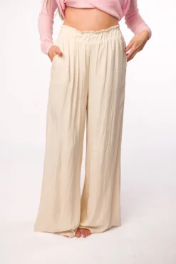 Discount Worth Collective Zahara Wide Leg Pants in Ivory