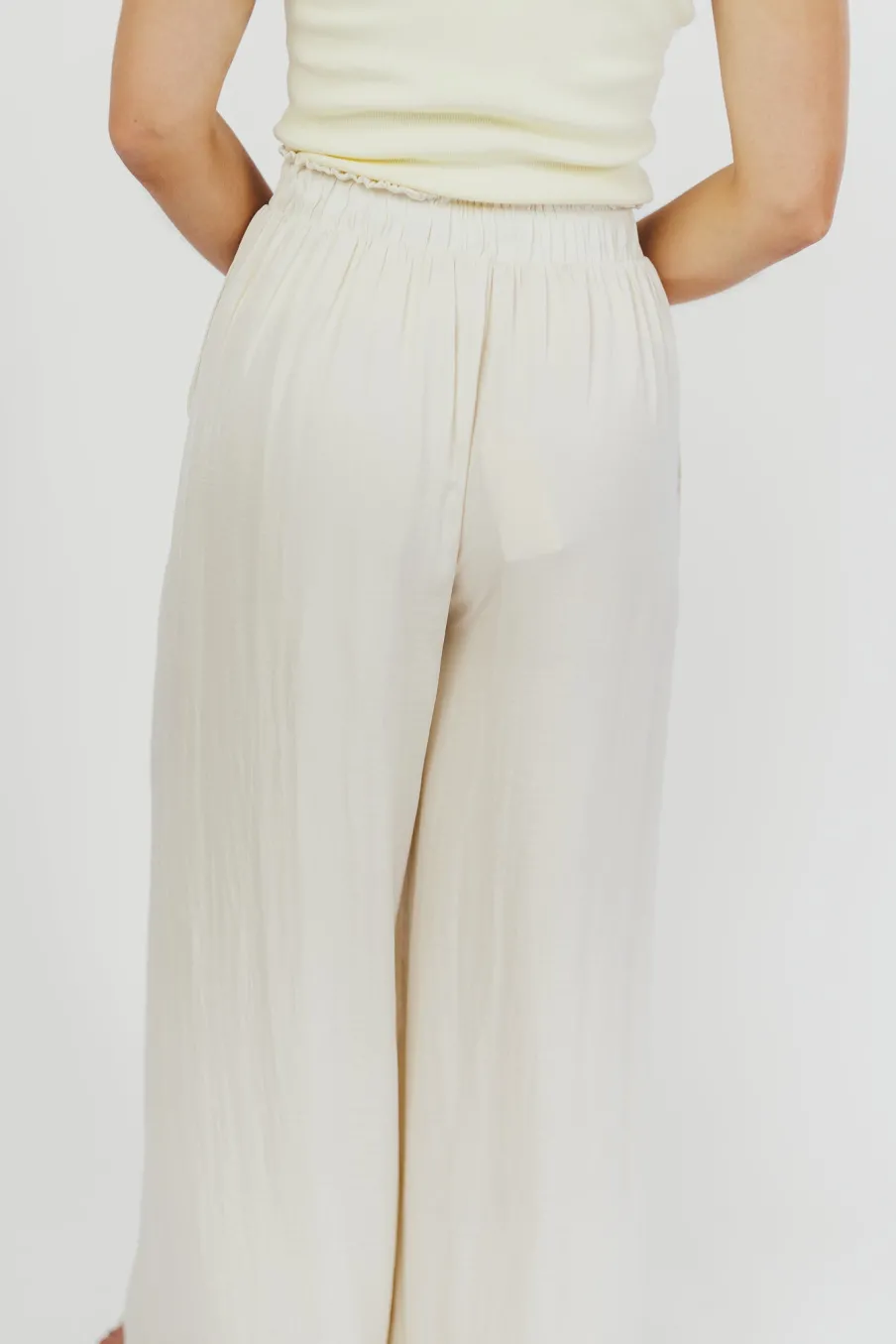 Discount Worth Collective Zahara Wide Leg Pants in Ivory