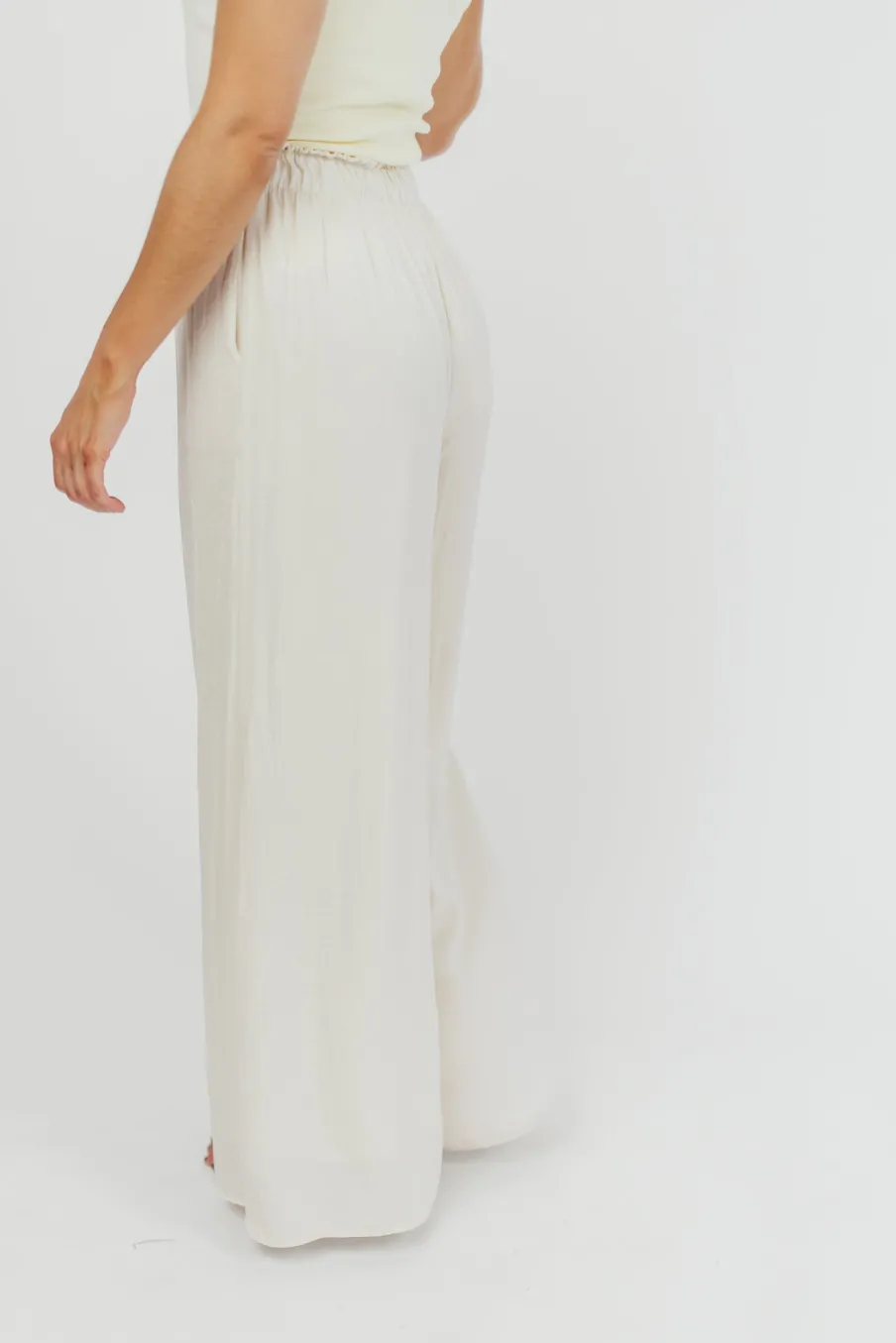 Discount Worth Collective Zahara Wide Leg Pants in Ivory