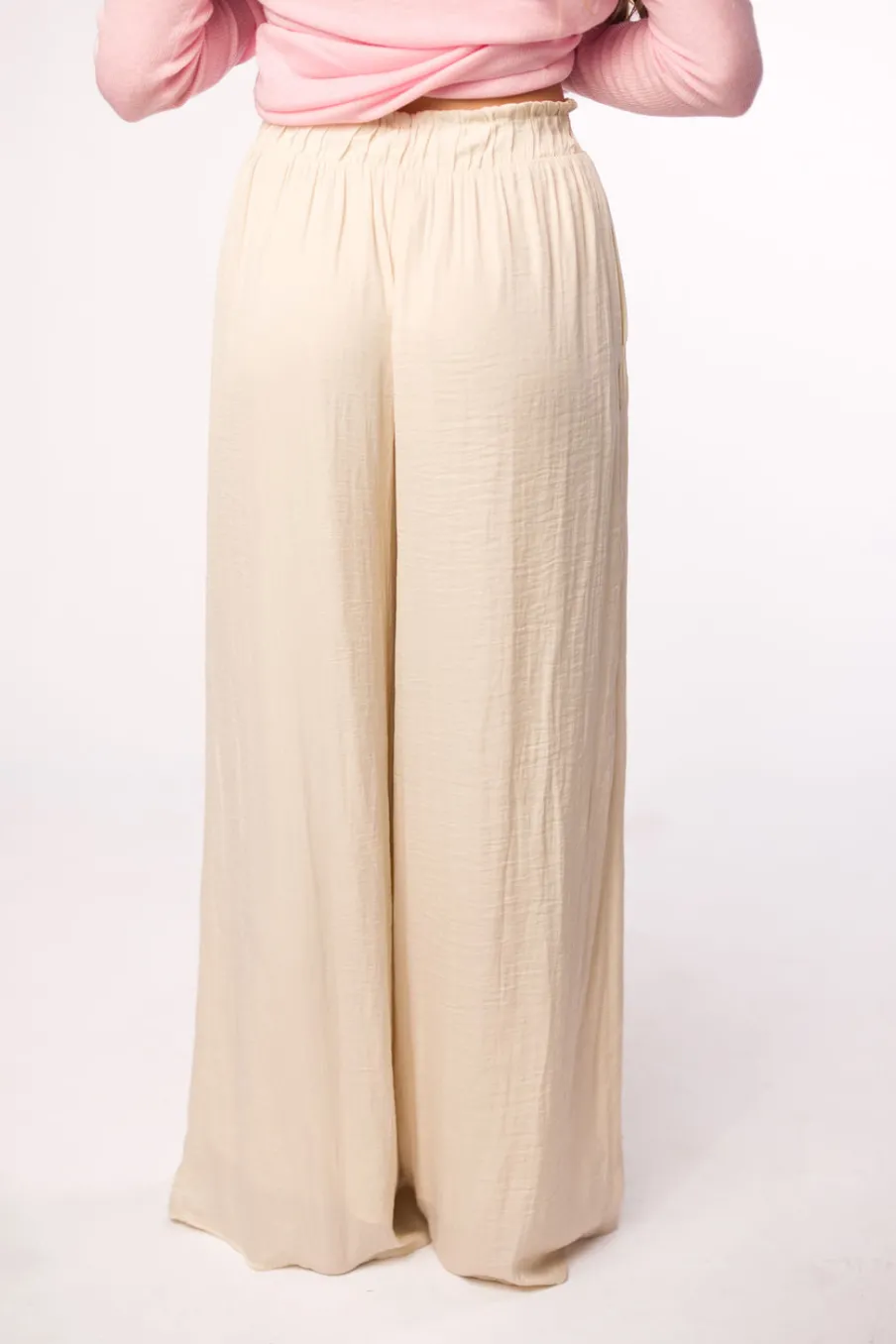 Discount Worth Collective Zahara Wide Leg Pants in Ivory