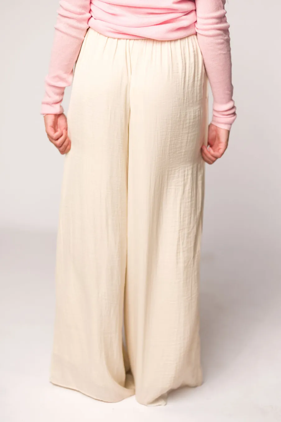 Discount Worth Collective Zahara Wide Leg Pants in Ivory