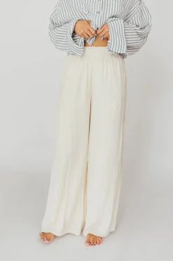 Discount Worth Collective Zahara Wide Leg Pants in Ivory