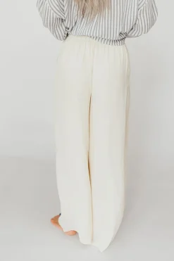 Discount Worth Collective Zahara Wide Leg Pants in Ivory