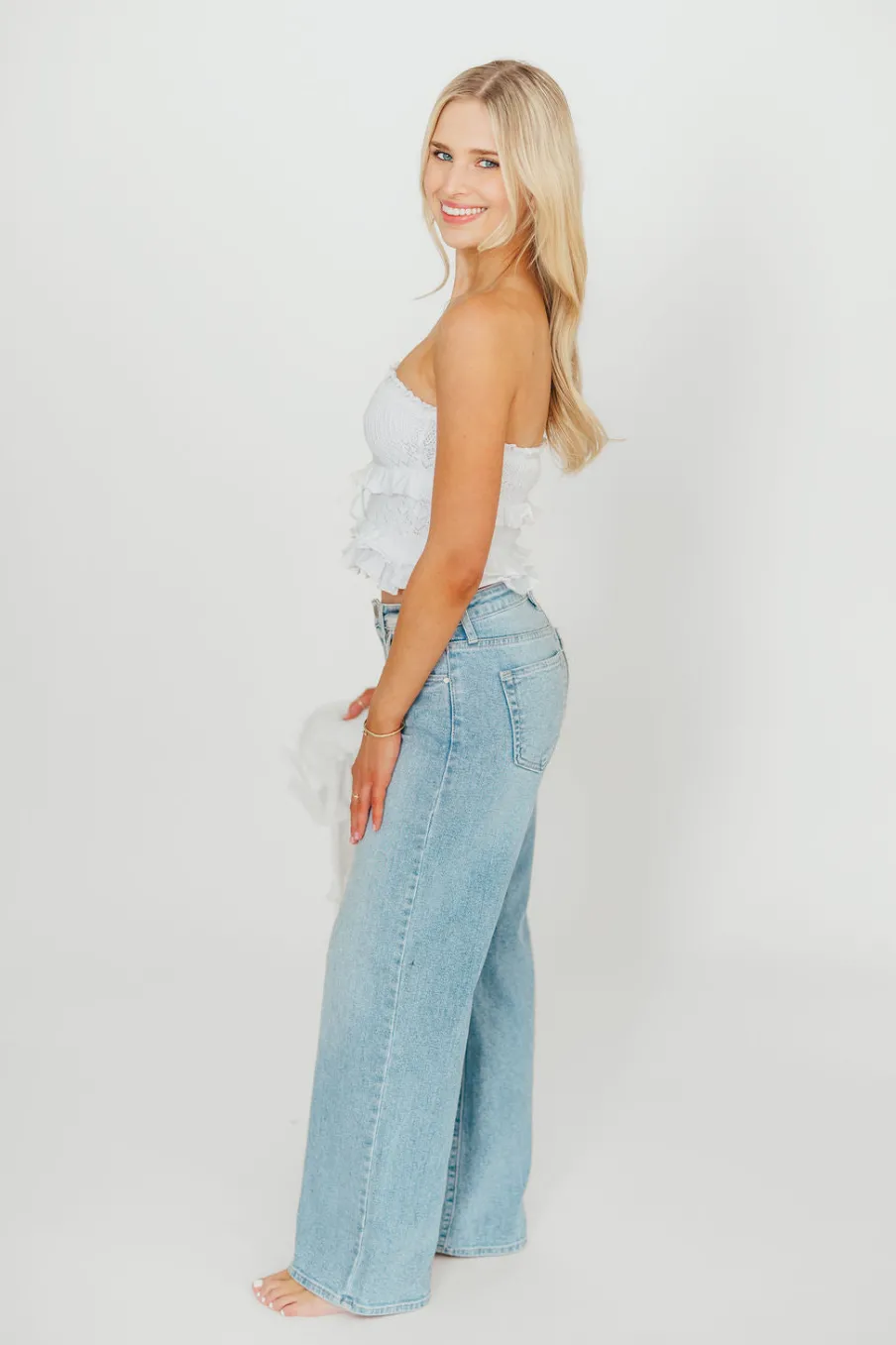 Online Worth Collective Zayne Cardigan and Strapless Tube Top And Sweater Set in Off-White