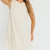 Online Worth Collective Zoey Wavy Trim Mini Dress in Sand